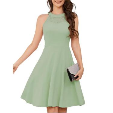 Imagem de Vestido de festa Bbonlinedress Halter Prom para mulheres verde claro