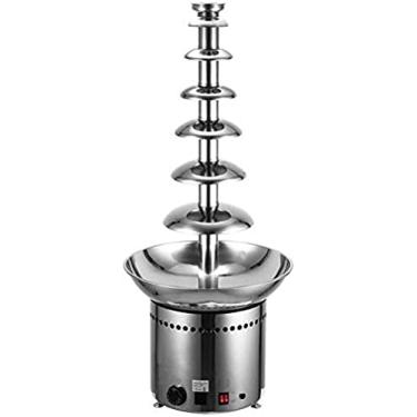 Imagem de Fonte de chocolate comercial de 7 camadas 103cm / 40,55 polegadas Máquina de fonte de chocolate em aço inoxidável Fonte de fondue de chocolate para festa de casamento