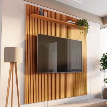 Imagem de Painel para TV até 72 Polegadas 100% MDF 185,5cmx250cm Aloe CabeCasa M