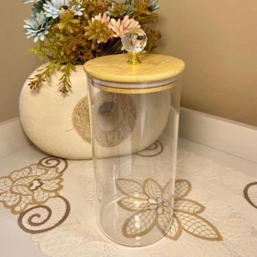 Imagem de Pote de Vidro Hermético transparente liso 1050ml tamanho G Porta Condi