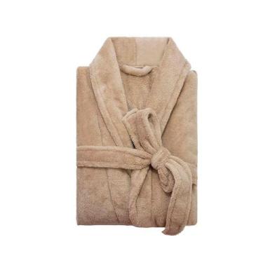Imagem de Roupão de Banho e Inverno Feminino e Masculino Microfibra Camesa, Bege