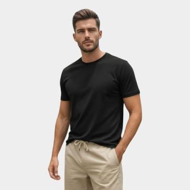 Imagem de Camiseta Masculina 100% Algodão Básica Premium Medson Cor:PretoTamanho