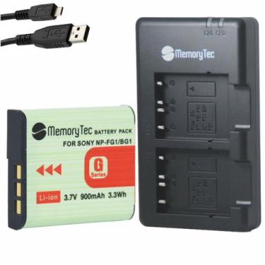 Imagem de Kit 1 Bateria NP-BG1/FG1 MemoryTec + Carregador Duplo Compatível com S