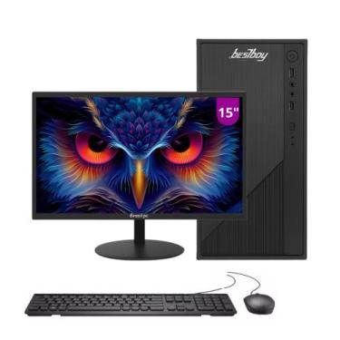 Imagem de Computador Pc Cpu Completo Intel Core I3 8gb Ssd 128 Gb Monitor 15" Wi