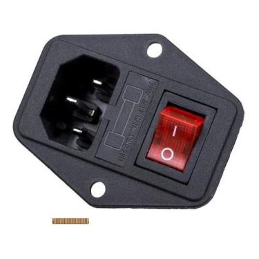 Imagem de Tomada AC-01 Painel Macho com Porta Fusível Tripolar e Interruptor - R