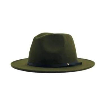 Imagem de Chapéu Fedora Vintage Unissex De Lã Com Aba Larga 54-56-60CM Elegante 