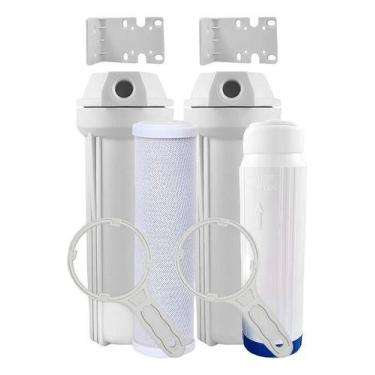Imagem de Kit 2 Filtro 9 3/4 1 Cartucho Recarregável 1 Carvão Ativado Branco Sem