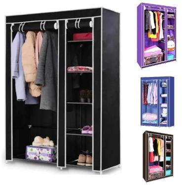 Imagem de Guarda-Roupa Closet Portátil Compacto com Prateleiras e Suporte Organi