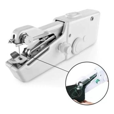 Imagem de Mini Máquina Costura De Mão Portátil Recarregavel A Pilha Domestica - 