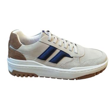 Imagem de Sapatênis Masculino em Couro Ferracini Max 7404 Bege-Masculino