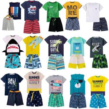 Imagem de Kit 2 Conjuntos Menino Roupa Infantil Bebê Verão Masculino - Click Bab