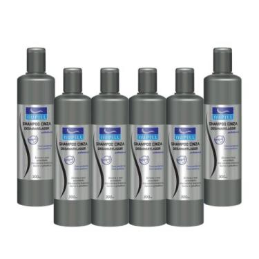 Imagem de Kit 6 Shampoos Cinza Desamarelador Cabelos Brancos Louros ou Grisalhos