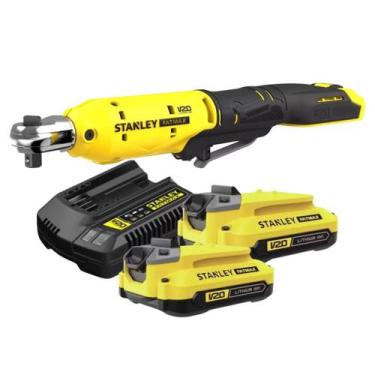 Imagem de Chave Catraca 3/8 (10mm) Scf930 Stanley + 2 Baterias 2ah + Carregador 