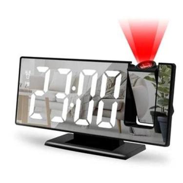 Imagem de Relogio de mesa Led digital com projetor 180 tempo,temperatura usb 12H