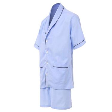 Imagem de Pijama Masculino Curto Aberto Puro Algodão - PC83 - Lenços Presidente,