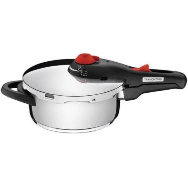 Imagem de Panela De Pressão 3 Litros 22cm Solar De Aço Inox Tramontina Fundo Tri