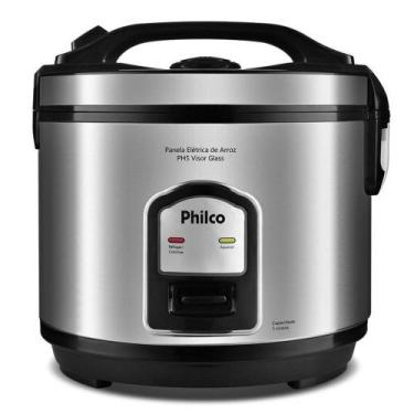 Imagem de Panela Eletrica de Arroz Philco Visor Glass 5 xicaras Inox 127v, 110V