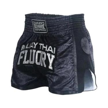 Imagem de Calças De Muay Thai Com Estampa FLUORY Para Treinamento De MMA E Lazer