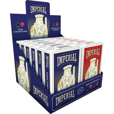 Imagem de Baralho Imperial Couche 54 Cartas Display com 12 Unidades Papel 290g Verniz Atóxico GGB Plast