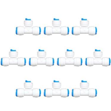 Imagem de Kit 10 União T 3 Vias 1/4" com Engate Rápido para Osmose Reversa Alta 