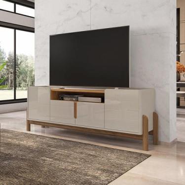 Imagem de Rack para TV até 60 Polegadas MDF 190cm Pés em Madeira Maciça Lizz Ver