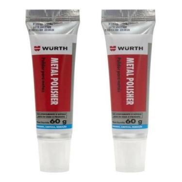 Imagem de 2 Polidor Automotivo Metais Inox Aço 60g Polisher Prata Wurth kit2-089
