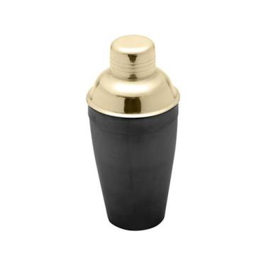 Imagem de Coqueteleira de Aço Inox Preta e Dourada 500ml 1969 Lyor