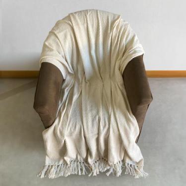 Imagem de Manta Eder Gigante Casal 100 Algodão 1,95x1,45m para Sofá e Cama, Cru
