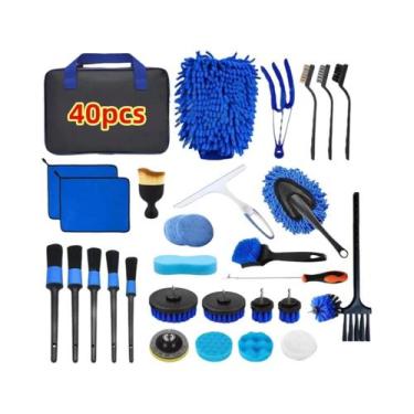 Imagem de Kit De Ferramentas Para Limpeza Automotiva: Escovas Para Detalhamento 