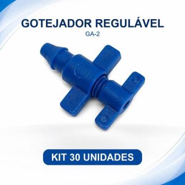 Imagem de Kit Gotejador Reguláveis Agrojet GA-2 Irrigação Jardim -, 30 unidades