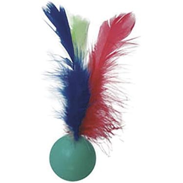 Imagem de Brinquedo LCM Bolinha com Penas Cat Toy Azul para Gato - Azul