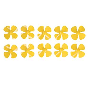 Imagem de Hélice de 4 Lâminas, Hélices de Barco Mini Tamanho Fácil Substituição Diâmetro de 60mm com Furo de 2mm para Modelo de Carro de Controle Remoto(amarelo)