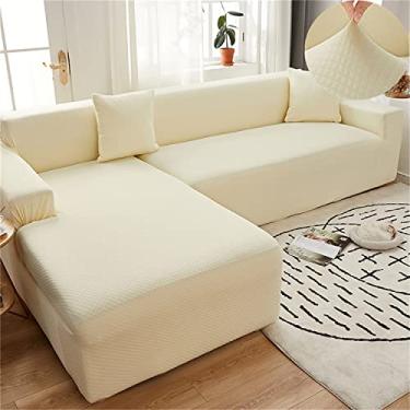 Imagem de Diumy Capas de sofá seccionais em forma de L, capa de sofá seccional de tricô grosso, capa elástica modal de fibras feitas à mão para espreguiçadeira de 1/2/3/4 lugares, 3 lugares (185-230 cm)