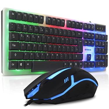 Imagem de Kit Teclado Semi Mecânico Gamer Led Rgb e Mouse Óptico Usb Laser Pc Notebook Ps4 Ps5 Xbox Series S e X