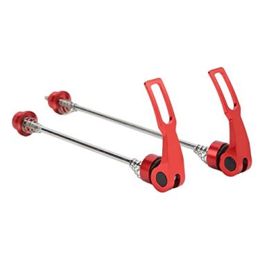 Imagem de SPYMINNPOO Espeto de liberação rápida de liberação rápida para espeto de bicicleta com eixo de freio a disco alavanca de liberação rápida de alumínio para mountain bike (par vermelho (engrenagem aberta de freio a disco de 100/135 mm))