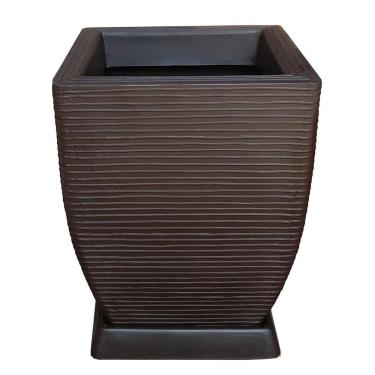 Imagem de Vaso De Planta Quadrado Em Polietileno 45X35 Cm + Prato Café