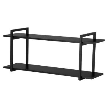 Imagem de Nicho Banheiro Preto Com Prateleiras Preto 80Cm