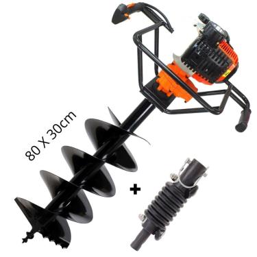 Imagem de Perfurador de Solo Vulcan Trent VPS520 2T 52cc 2,5hp com Broca 80x30cm + Amortecedor Kawashima Ideal Para Utilização em Todos Tipos de Solo
