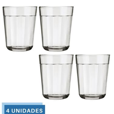 Imagem de 4 Mini Copos Americano Shot Cachaça 45ml Vidro Dose Nadir