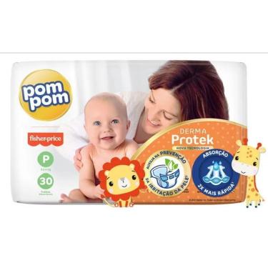 Imagem de FRALDA DESCARTÁVEL POMPOM DERMA PROTEK NOVA P 3 a 6 kg