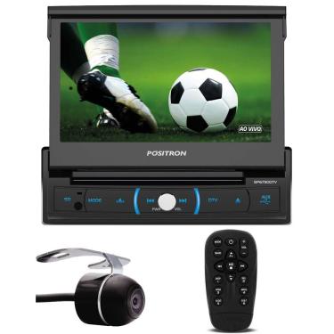 Imagem de Multimídia Positron Retrátil SP6730DTV 1 Din 7" Polegadas TV Digital Integrada USB Bluetooth Espelhamento Android SD Card + Câmera de Ré