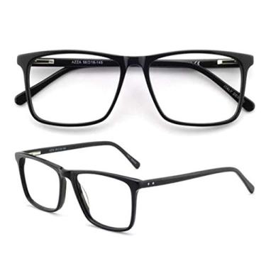 Imagem de Armação Óculos Masculino Geek Nerd Quadrado De Acetato Preto Vintage Para Lentes De Grau
