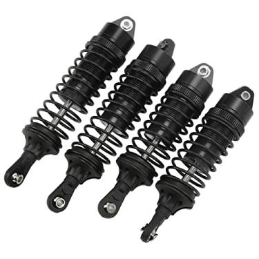 Imagem de Pokerty9 Amortecedor de suspensão 110, resistente à corrosão, fácil desmontagem, amortecedores traseiros dianteiros RC para 110 veículos off-road, preto