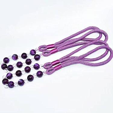 Imagem de 1 Par Cortinas Fivela Cortina Tieback Jade Miçangas Correia Criativa Acessórios para Janela Decorações para Casa, 06,80cm