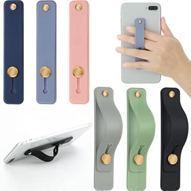 Imagem de Weewooday Suporte para celular com 6 peças, alça telescópica para o dedo, suporte universal para a maioria dos smartphones (cores suaves)