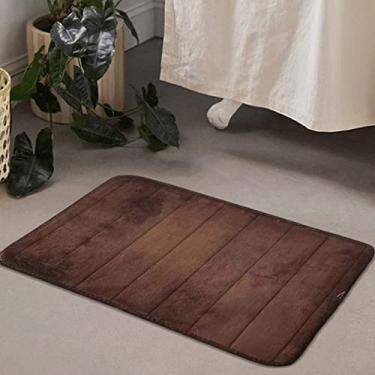 Imagem de SHENGANG Tapete de banho Tapete de lã coral almofada de espuma com memória antiderrapante Absorção de água Tapete Banheira Chuveiro Capacho, 4,50x80cm