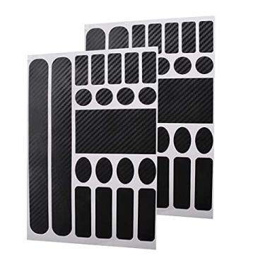 Imagem de Yoohey 2 peças protetor de corrente de bicicleta protetor adesivo película decalque cadeia guarda de quadro para proteção de corrente de mountain bike, fibra de carbono