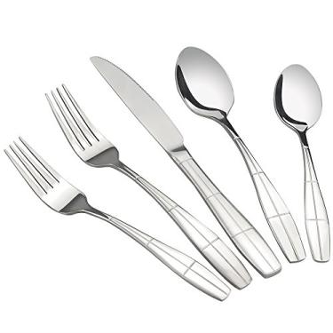 Imagem de Conjunto de talheres de 30 peças Eagrye, talheres de aço inoxidável, serviço para 6