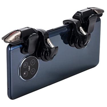 Imagem de Controle de jogo móvel de 6 gatilhos para operação de 6 dedos com diagrama de layout de tecla, joystick Gamepad compatível com PUBG/Fornite/Call of Duty/Rules of Survival/Knives Out