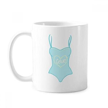 Imagem de Ilustração Azul Roupa de Banho Caneca Cerâmica Copo de Porcelana Café Louça
